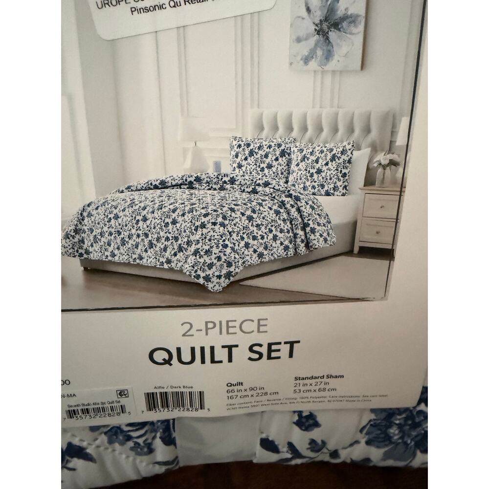 Seventh studio blue & white floral comforter set twin cottage - Picture 3 of 4